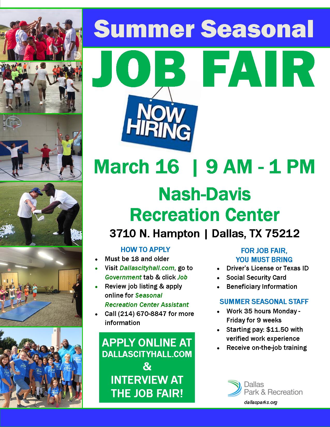 Dallas Park and Recreation hosting job fair Dallas City News